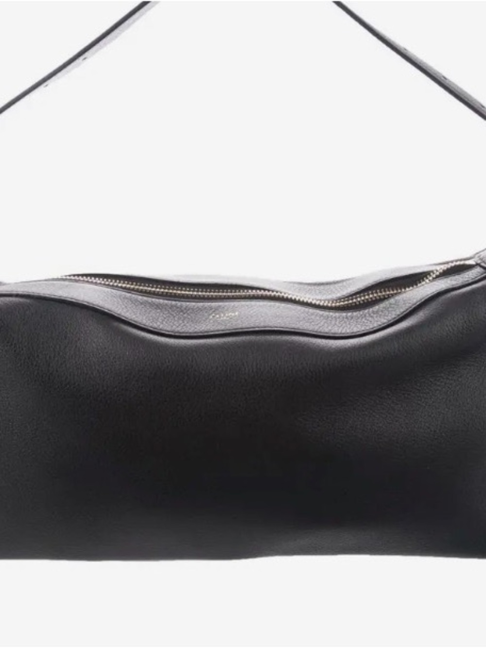 Large ROMY Celine Black Leather Shoulder Hobo with Gold Hardware - Picture 5 of 5